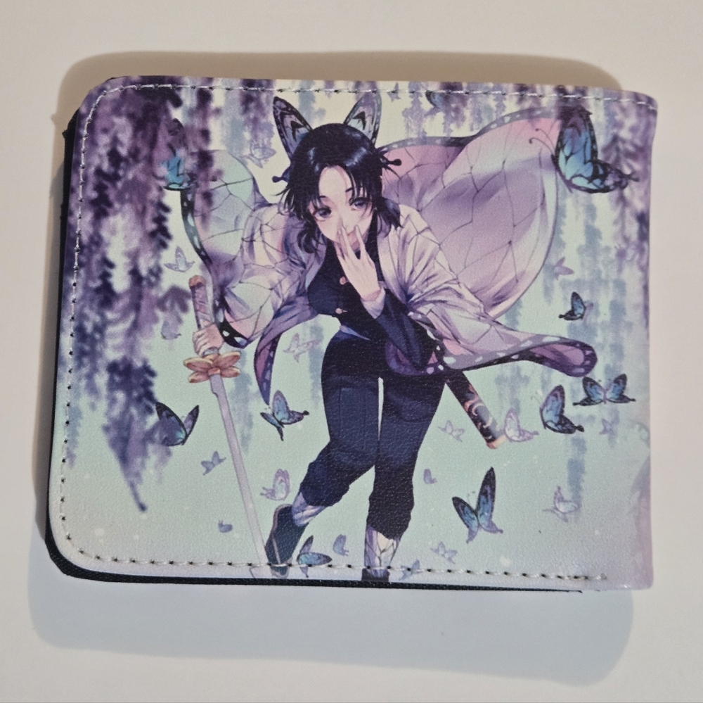 🍒🍒 Anime Demon Slayer Shinobu Kocho Wallet with Purple and Blue Design